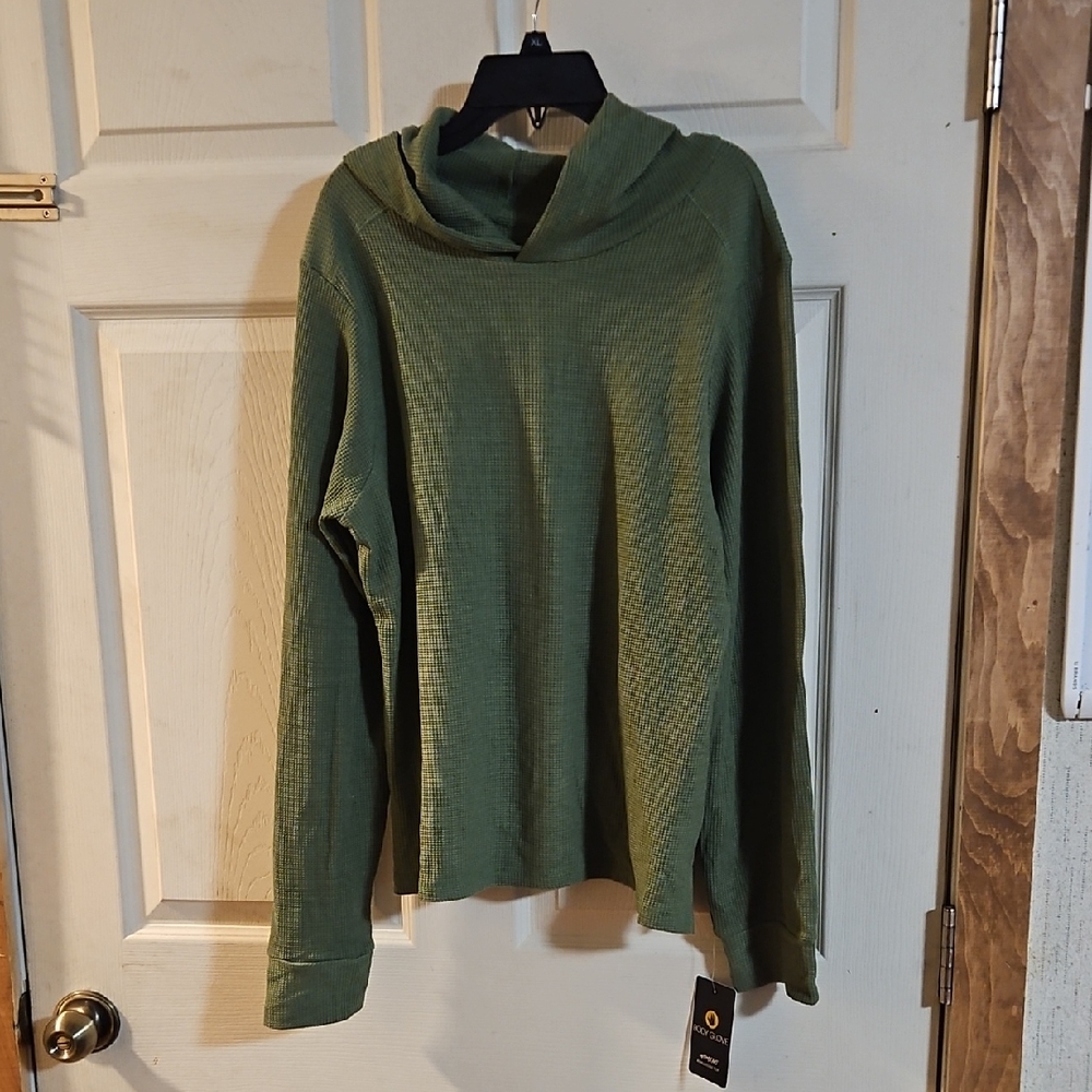 BODY GLOVE LONG SLEEVE HOODIE: GREEN: NEW WITH TAGS: SIZE XL